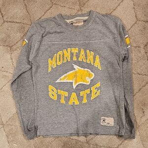 Russell Athletic Heather Gray Long Sleeve Tee with Montana State
